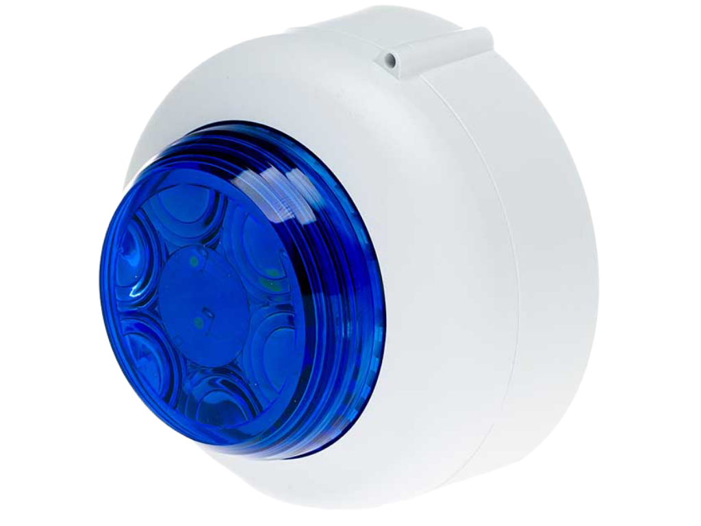 VXB Blue LED Beacon White Shallow Base