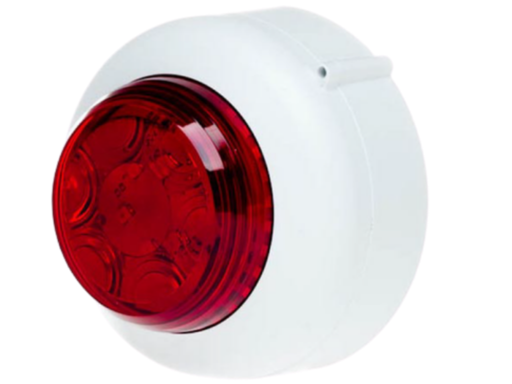 VXB LED Beacon White Body Red Lens Shallow