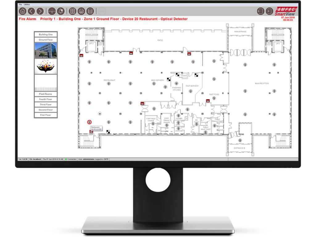 SmartView Floor Page in Alarm