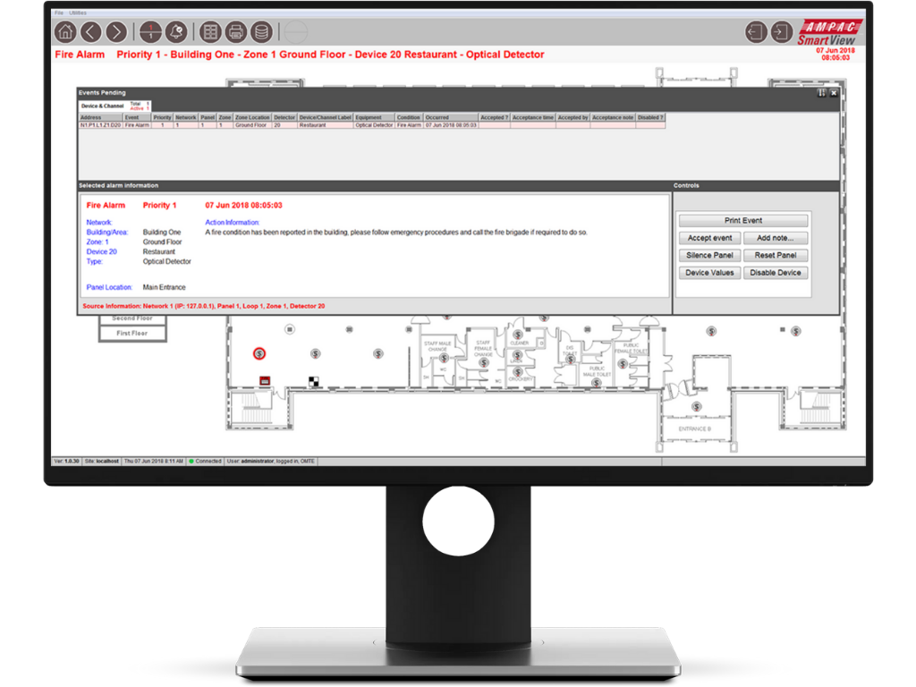 SmartView Alarm Information & Controls